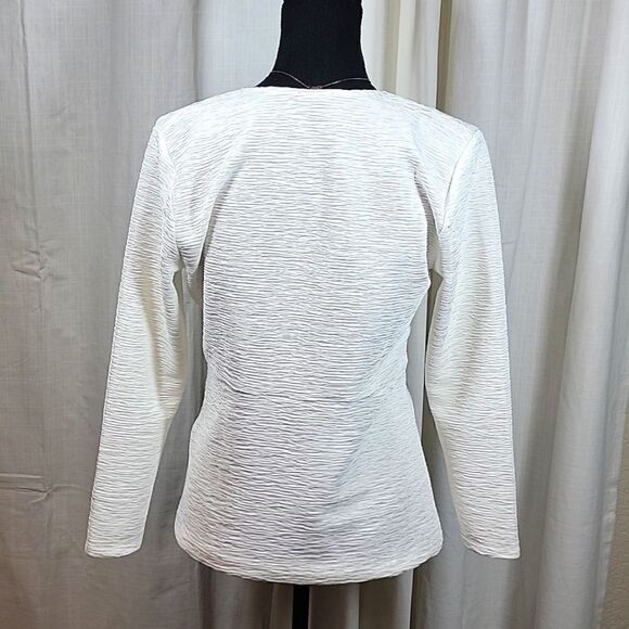 Ann Taylor Factory Off-White Faux Wrap VNeck Blouse - Picture 6 of 16